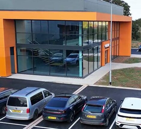 Featured image for the BOWA Medical UK project completion case study. External view of building reception.