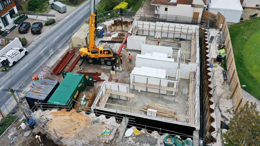 New build house under construction in Devon